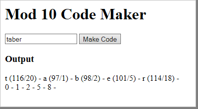 Mod 10 Code Maker Image